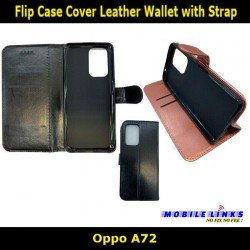 Flip Case Cover Leather Wallet with Strap For Oppo A72 CPH2067 Slim Fit Look